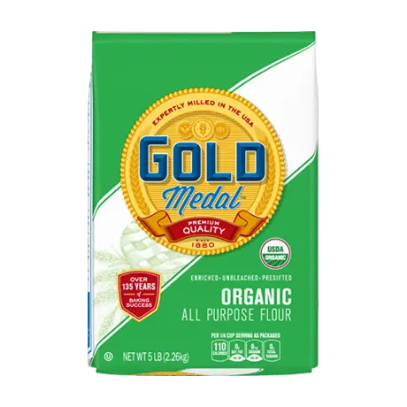 Organic All Purpose Flour 5 pound bag - Green with white diagonal stripe